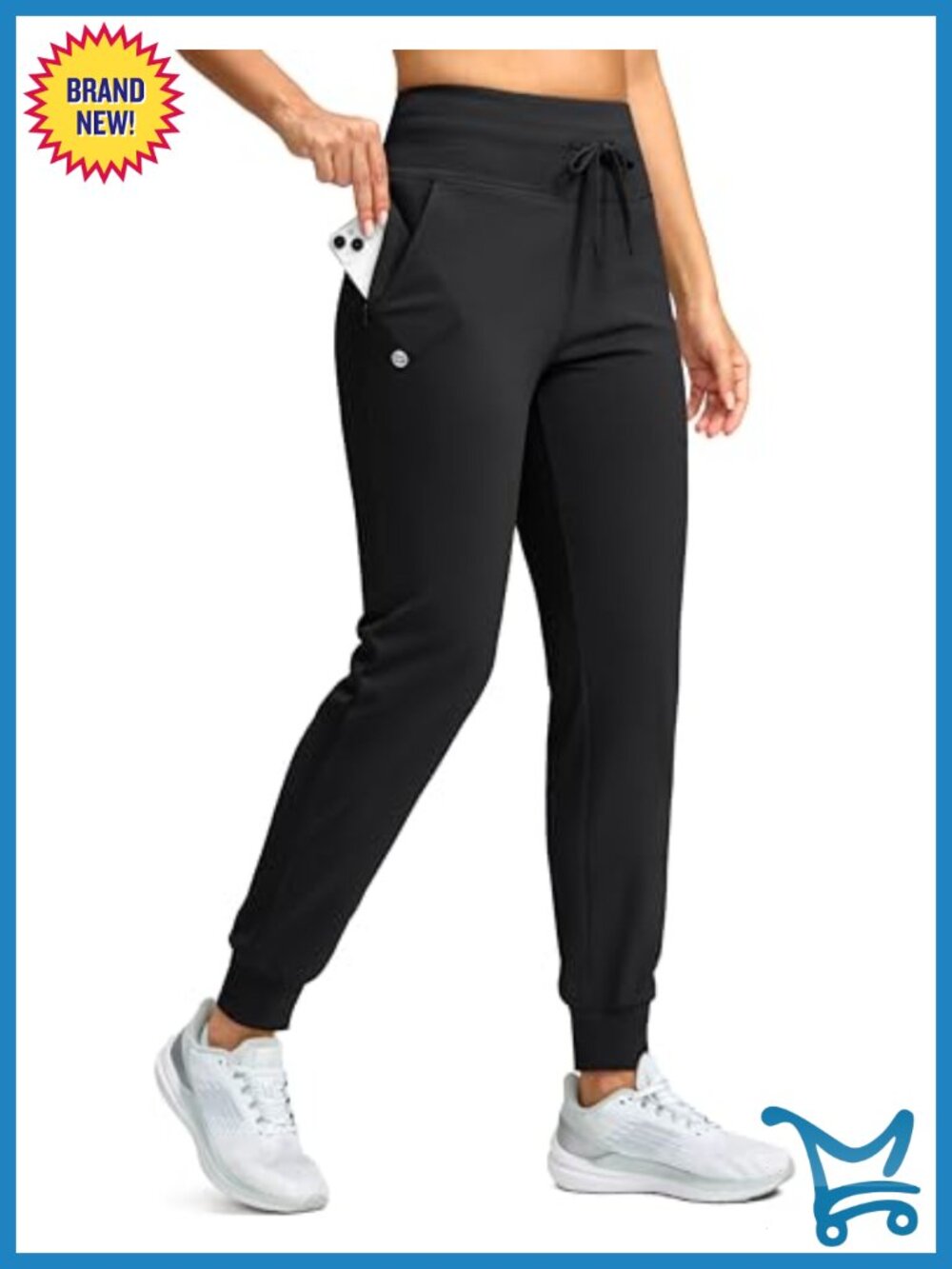 Fleece Lined Thermal Joggers Water Resistant High Waist Tummy Control Tapered